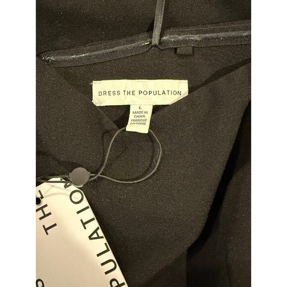 Dress The Population Bailey Off The Shoulder Sweetheart Gown Black Large L NWT - Picture 7 of 7